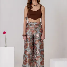 kalamir Zenava by Myntra Women Floral Printed Relaxed Trousers image 3
