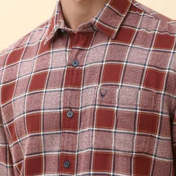 Allen Solly Tartan Checks Checked Spread Collar Pure Cotton Casual Shirt image 5