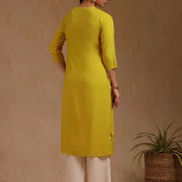Soch Women Solid Woven Design Daily Straight Kurtas image 3