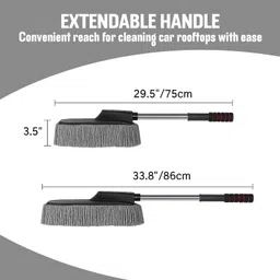 exwlza Microfiber Car Duster Brush with Extendable Handle | Dusting Brush Wet and Dry Duster image 3