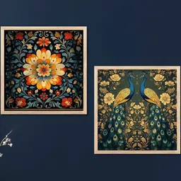 WALLLANE Set of 2 Floral & Botanical Wood Wall Art image 2