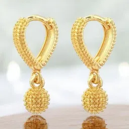 SHREE KRISHNA SHOPPING Women Gold Brass Ethnic Hoop Earring-image-62