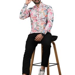 Moda Rapido Men Abstract Printed Daily Straight Short Kurta-picture-11
