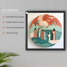 SOWPEACE White & Orange 1 Piece Canvas Abstract Wall Photographs image 3