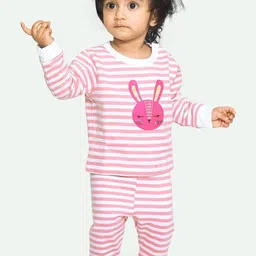 ariel Round Neck Pure Cotton Fleece T-Shirt With Pyjama Clothing Set-picture-32