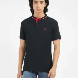 levi's Men's Black Polo Collar T-Shirt image 1