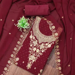 LeeliPeeri Designer Embroidered Unstitched Dress Material-picture-29