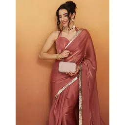 RACHNA Sequinned Satin Velvet Saree image 2