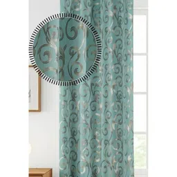 GEET CREATIONS Blue & Gold-Toned Ethnic Motifs Room Darkening Door Curtain-picture-23