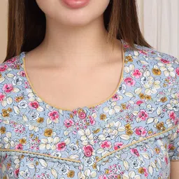 Sweet Dreams Women Pure Cotton Floral Printed Maxi Nightdress image 2