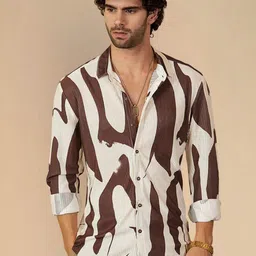 Moda Rapido Men Abstract Printed Spread Collar Casual Shirt image 3