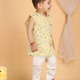 Polka Tots Kids Animal Printed Pure Cotton Jhabla And Pyjamas image 3