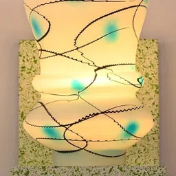 SOMIL Blue Glass Cylinder Printed Wall Lamps image 3