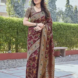 KALINI Floral Silk Blend Half and Half Saree-picture-32