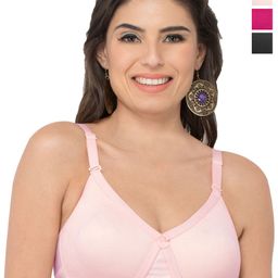 College Girl Pack of 3 Full Coverage Seamless Lightly Padded Minimizer Bra-picture-3