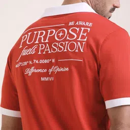 Difference of Opinion Men Printed Polo Collar T-shirt image 4