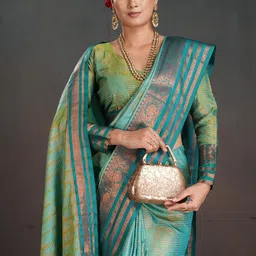 Mitera Woven Design Zari Silk Blend Banarasi Saree image 3