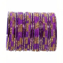 Raj world Purple Glass Artificial Stones Bangle-image-26