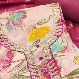 Peachmode Printed Pure Cotton Unstitched Dress Material image 4