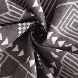 Myntra Elegant Homes White & Grey Geometric 300 TC Double King Bedsheet Set-2.7mx2.7m image 3