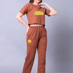 lazy lush Ultra Hyper Printed Round Neck Crop Top with Joggers-picture-14