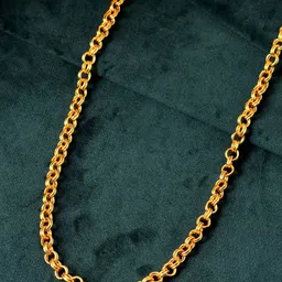 Jewels Nest Unisex Stainless Steel Gold-Plated Link Minimal Chain-image-49