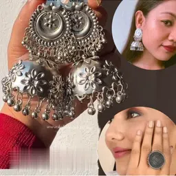 ISLANA Floral Jhumkas Earrings image 2