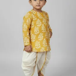 Biglilpeople Boys Ethnic Motifs Printed Angrakha Kurta with Dhoti Pants image 2