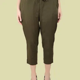 Me Craft Women Comfort Regular Fit Mid-Rise Cropped Trousers-picture-25