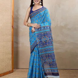 SHANVIKA Batik Printed Pure Cotton Saree-image-30
