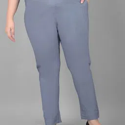 Comfort Lady Women Plus Size Solid Mid-Rise Casual Regular Trouser-image-82