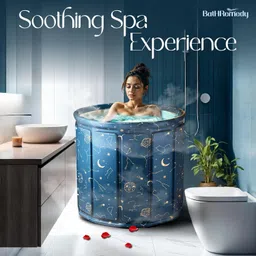 bathremedy BlueGalaxy Inflatable Bath Tub for Adults, Foldable SPA Tub for Bathroom Drainage Hole, Thickened Insulated Ice Bath Tub for Hot & Cold Temperature Bath Free-standing Bathtub image 3