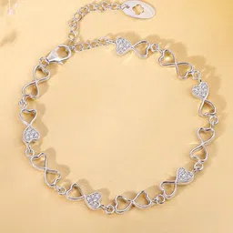 GIVA Women 925 Silver-Plated Zircon Studded Link Bracelet-picture-52