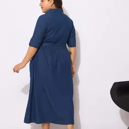 SASSAFRAS Curve Plus Size Shirt Midi Dress image 2