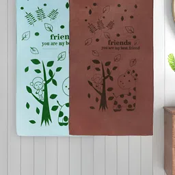 Myntra Elegant Homes Blue & Brown 2 Printed Cotton 300 GSM Bath Towel-image-77