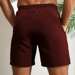 jungle berry Pack of 2 Solid Men White, Maroon Sports Shorts image 2