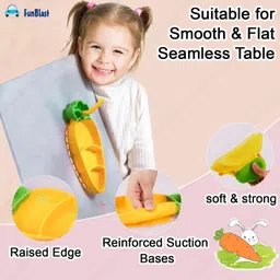 funblast Baby Feeding Set with Plate, Spoon, Fork and Sipper for Kids, Dinnerware Set - Silicone image 4