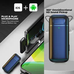 wrader Dual User Wireless Mic for Recording Reels ASMR Podcast Interview Youtube Video Microphone image 2