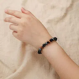 vibesle Crystal, Tiger's Eye, Black Obsidian Beads Charm Bracelet image 4