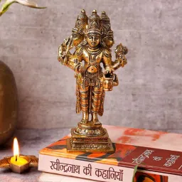 Three Face Standing Brahma Brass Religious Idol by The Advitya-picture-10
