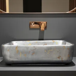 clayramic Premium Designer Ceramic Washbasin With WastePipe & Coupling(M-Ap-Silver-1001) (20x15x5)(M-Ap-Silver-1001) Table Top Basin-picture-14