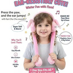 arjshub Fur Headphones for kids Bunny Rabbit cap Ear Muff image 4