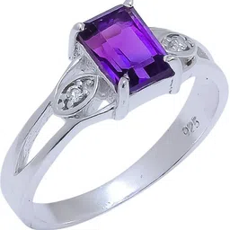 Purple Amethyst Topaz Natural Gemstone 925 Sterling Silver Ring For Her Cr-15-5 Sterling Silver Ring-image-43