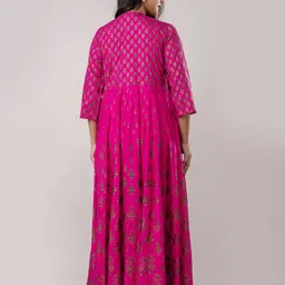 here&now Paisley Rayon Blend Stitched Anarkali Gown image 2