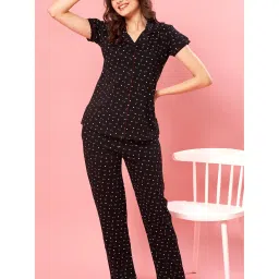 Quira Black Printed Regular Shirt and Pyjama image 1