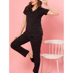 Quira Black Printed Regular Shirt and Pyjama image 5