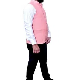 Men's Formal Nehru Waistcoat, Royal Blue, Button Front, Sleeveless image 2