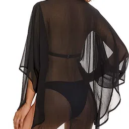 sun-rose fashions Swim Cover up Sheer Kimono Cardigans Bathing Suit Summer Cover Ups | Beach Wear | Free size image 3