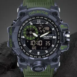 CARLINGTON Men Analogue And Digital Chronograph Watch CT 3388 Green-picture-18