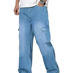 ben martin Men's Denim Cargo Jeans – Loose Fit, Stretchable, Multi-Pocket Utility Pants for Casual & Outdoor Wear | Stylish & Comfortable image 1